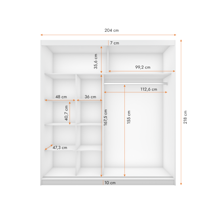 Szafa BASE z lustrem szprosy