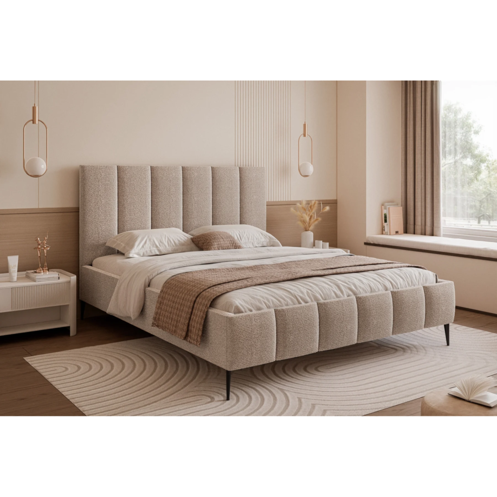 Łóżko tapicerowane BELLAGIO Wysokie Nogi