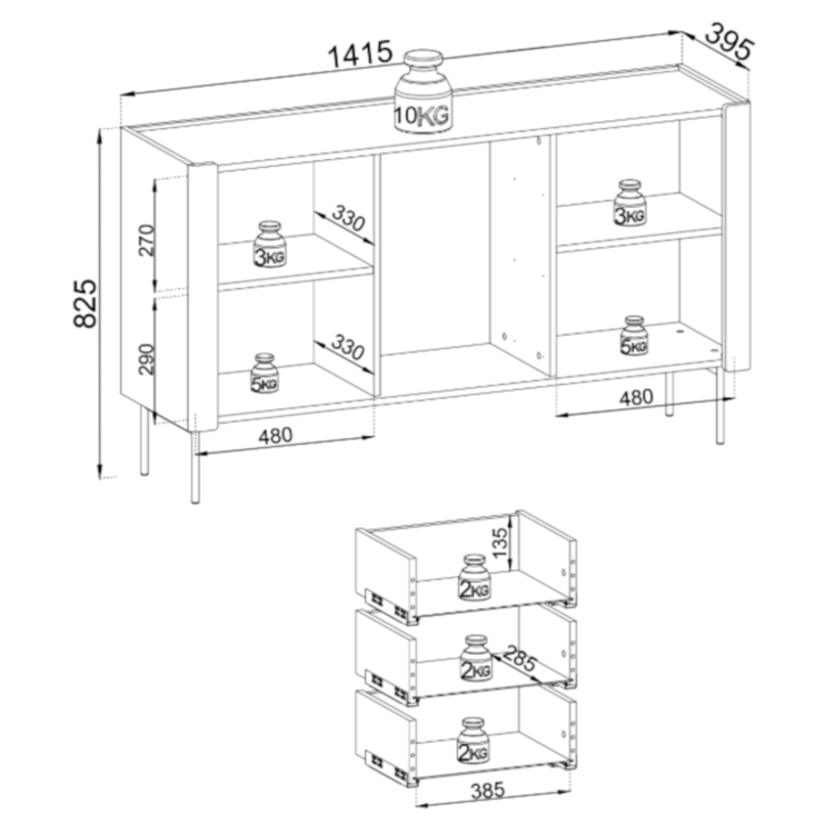 Komoda FERONI KSZ141