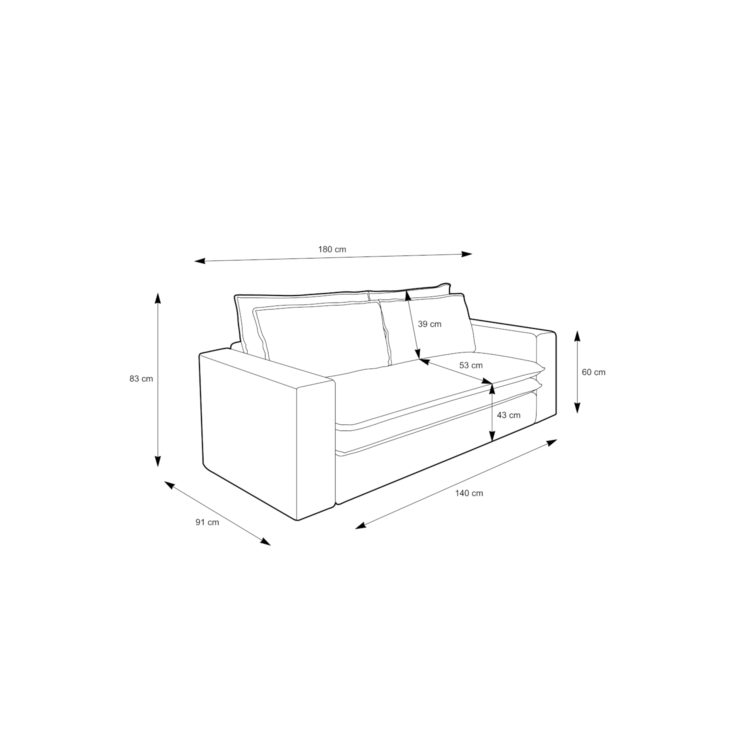 Sofa TICO 140 - Jasny beż (Poso 100)