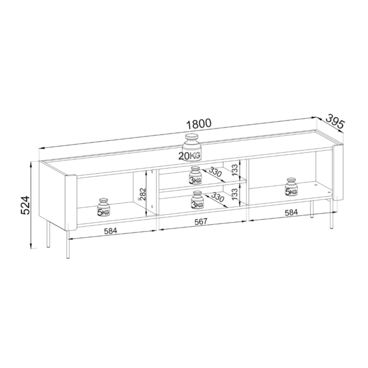 Szafka RTV FERONI RTV180