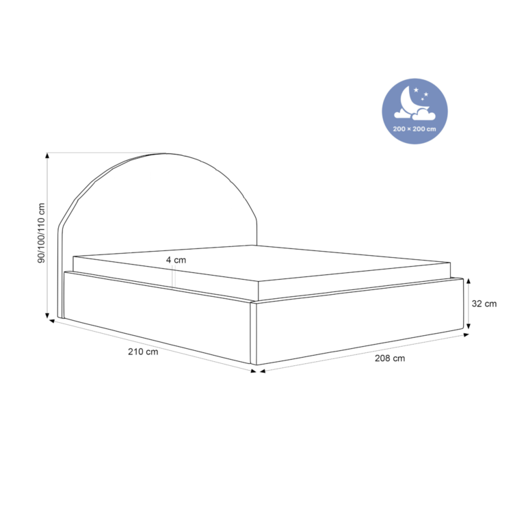 Łóżko Tapicerowane AMARIO 200