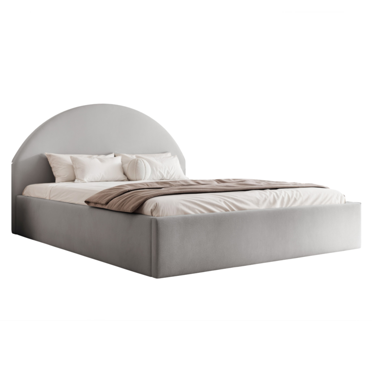 Łóżko Tapicerowane AMARIO - Szary (Dream velvet 202.17)