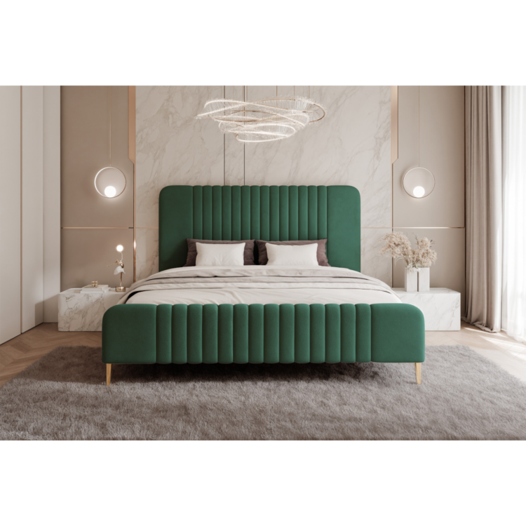 Łóżko Tapicerowane CARMELI z nóżkami 1