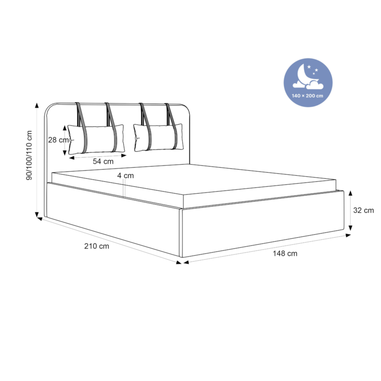 Łóżko Tapicerowane MIRENO 140