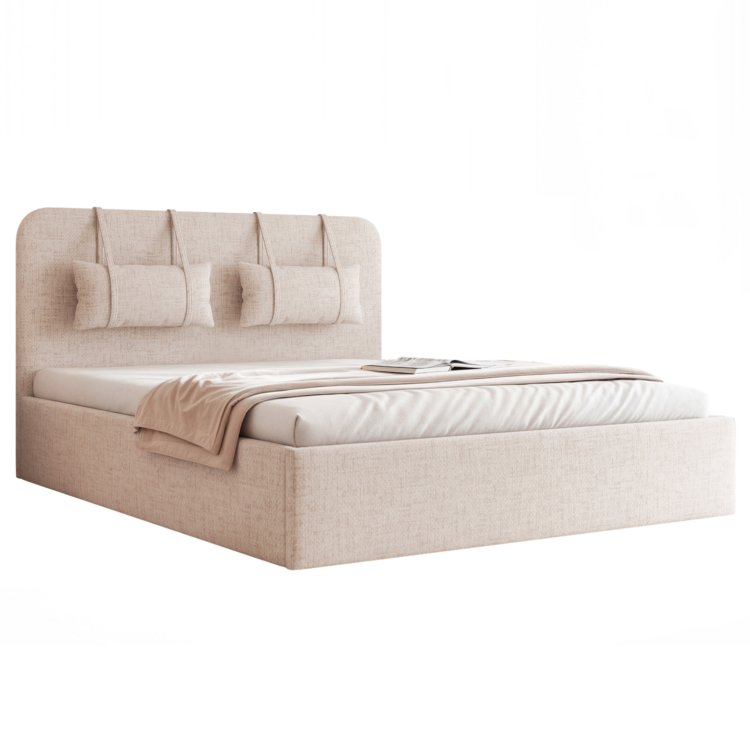 Łóżko Tapicerowane MIRENO - Beż (Aztec 24)