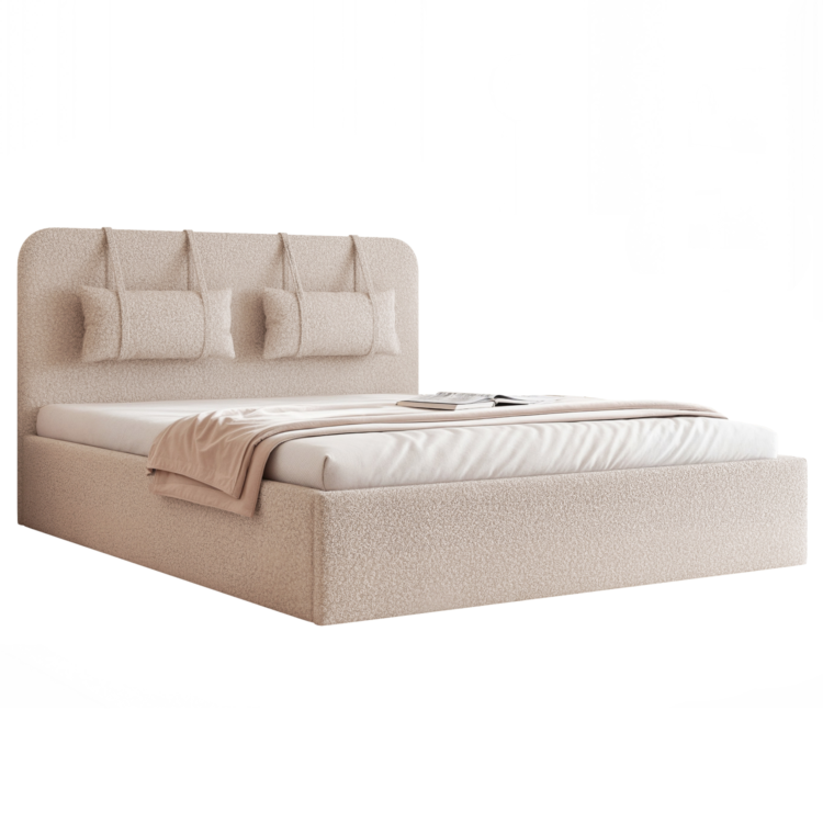 Łóżko Tapicerowane MIRENO - Beż (Quelle 05)