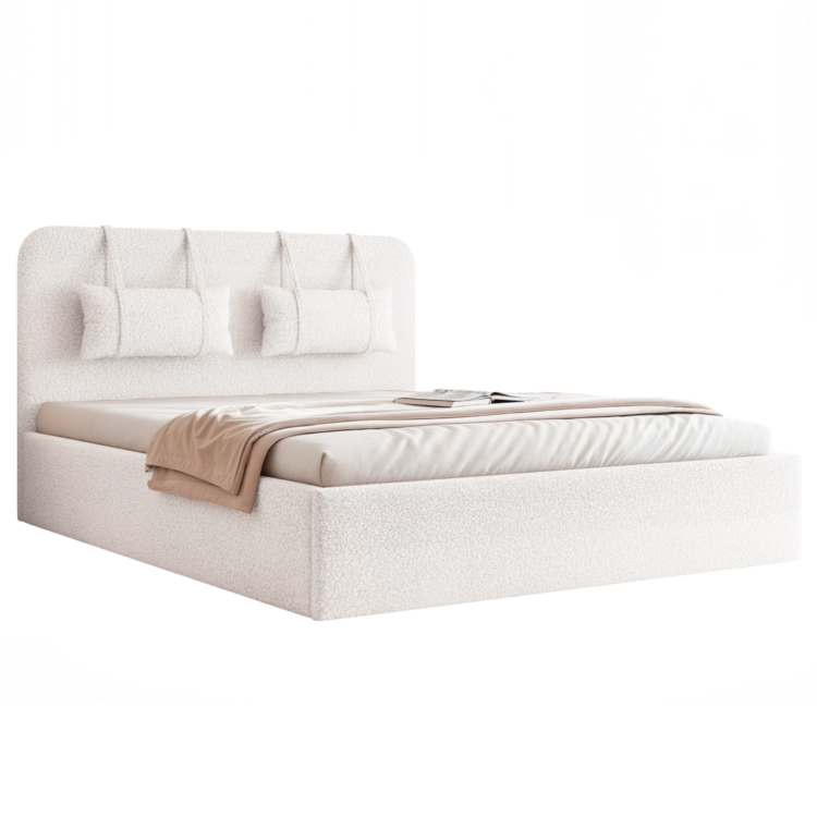 Łóżko Tapicerowane MIRENO - Biały (Quelle 01)