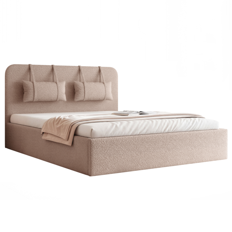 Łóżko Tapicerowane MIRENO - Brązowy (Anthology 04)