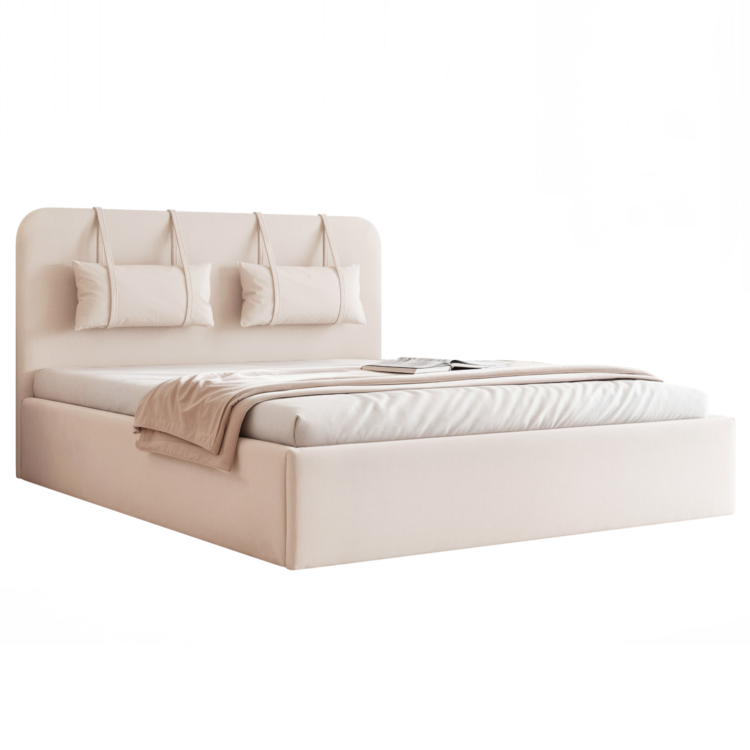 Łóżko Tapicerowane MIRENO - Ecru (Dream velvet 202.02)