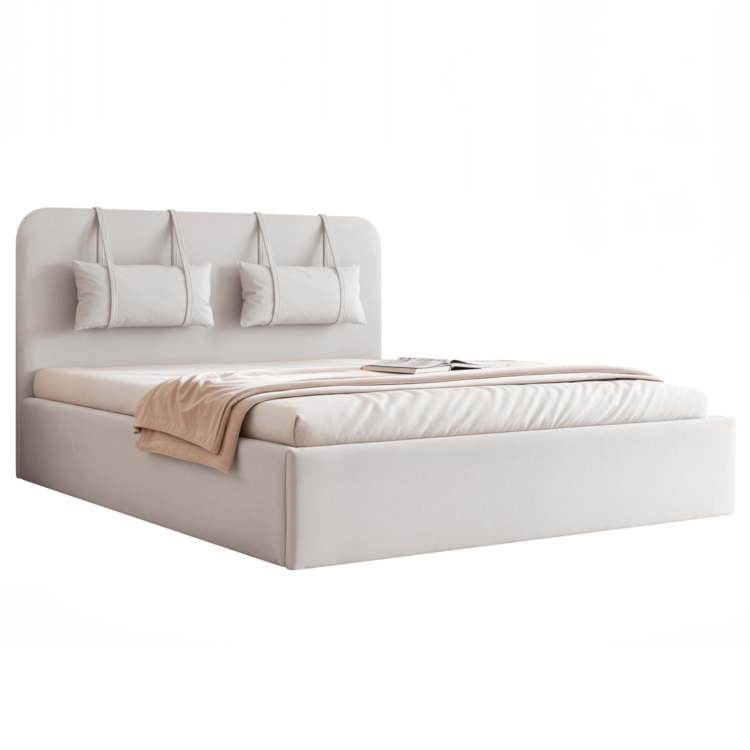 Łóżko Tapicerowane MIRENO - Jasno szary (Dream velvet 202.18)