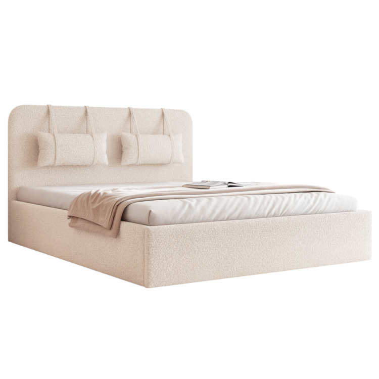 Łóżko Tapicerowane MIRENO - Śmietankowy (Quelle 02)
