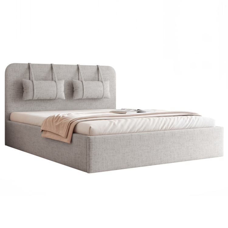 Łóżko Tapicerowane MIRENO - Szary (Aztec 05)