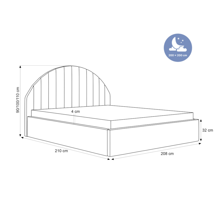 Łóżko Tapicerowane VARIO 200