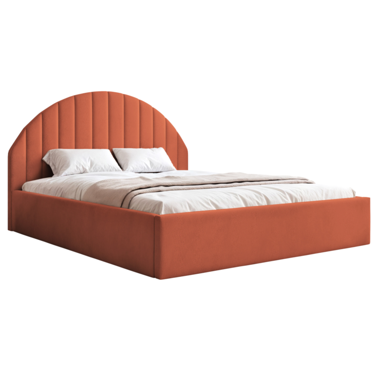 Łóżko Tapicerowane VARIO - Pomarańczowy (Dream velvet 202.42)