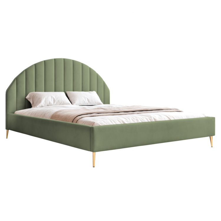 Łóżko Tapicerowane VARIO z nóżkami - Zielony (Dream velvet 202.33)
