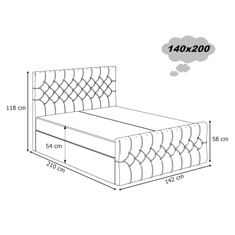 Łóżko kontynentalne BELVIA 140