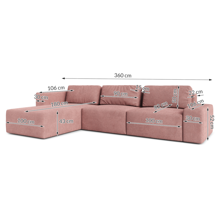 Narożnik ZEFIR 3S wymiary