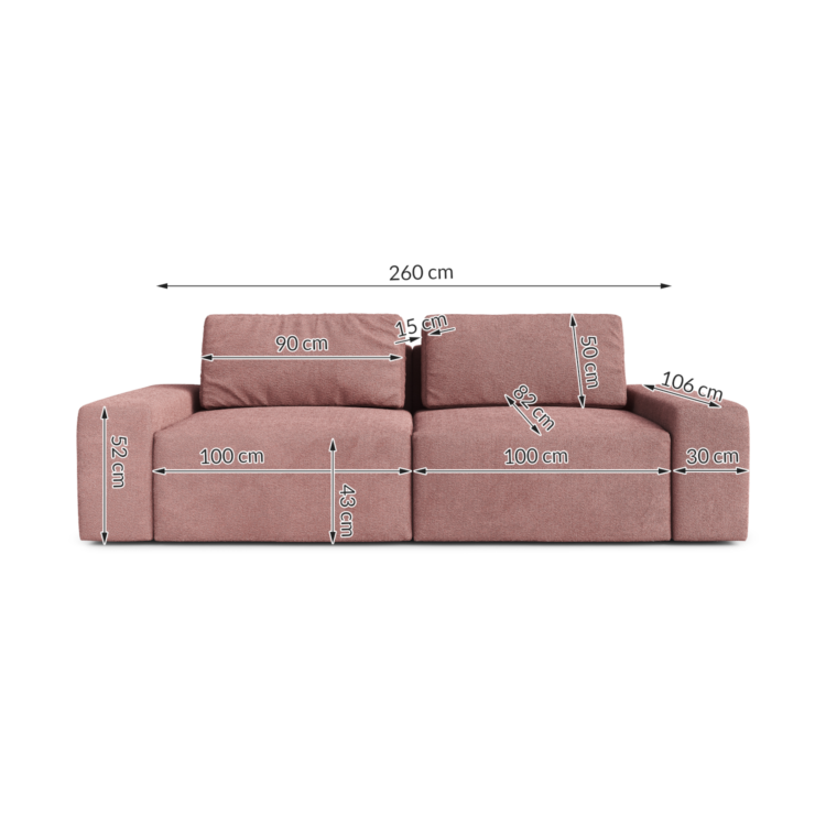 Sofa ZEFIR 2S wymiary