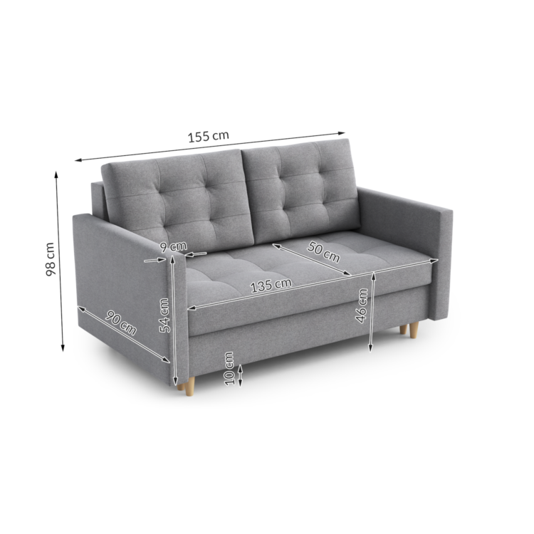 Sofa WANDA wymiary