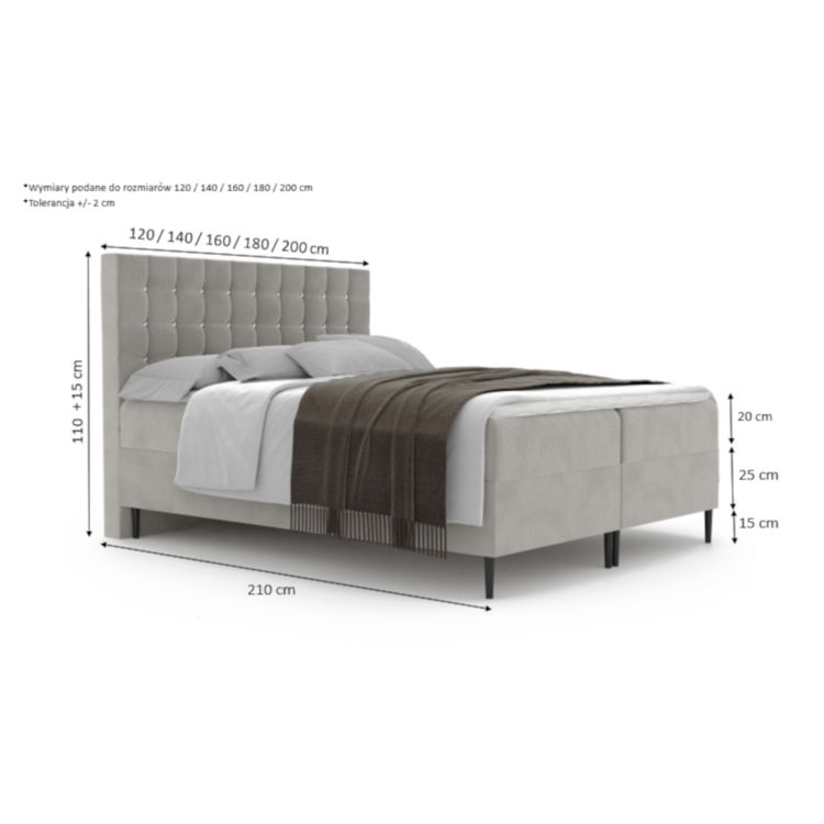 Łóżko kontynentalne MOSS