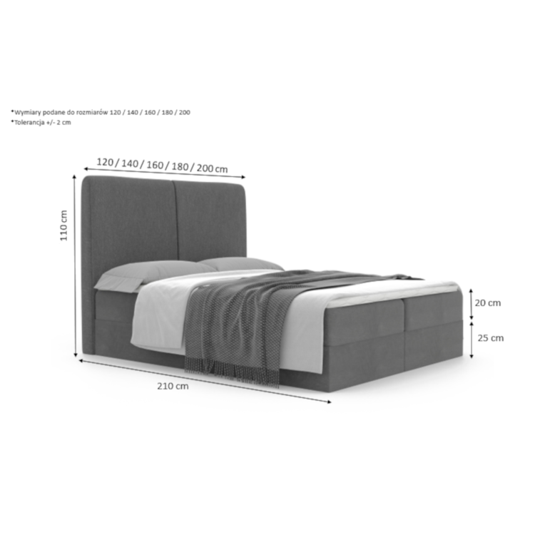 Łóżko kontynentalne NATE 2