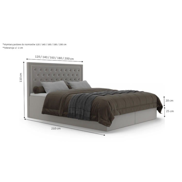 Łóżko kontynentalne NESTI 2