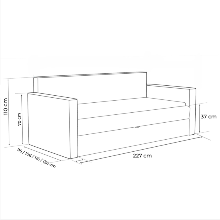 Łóżko młodzieżowe GARDA I