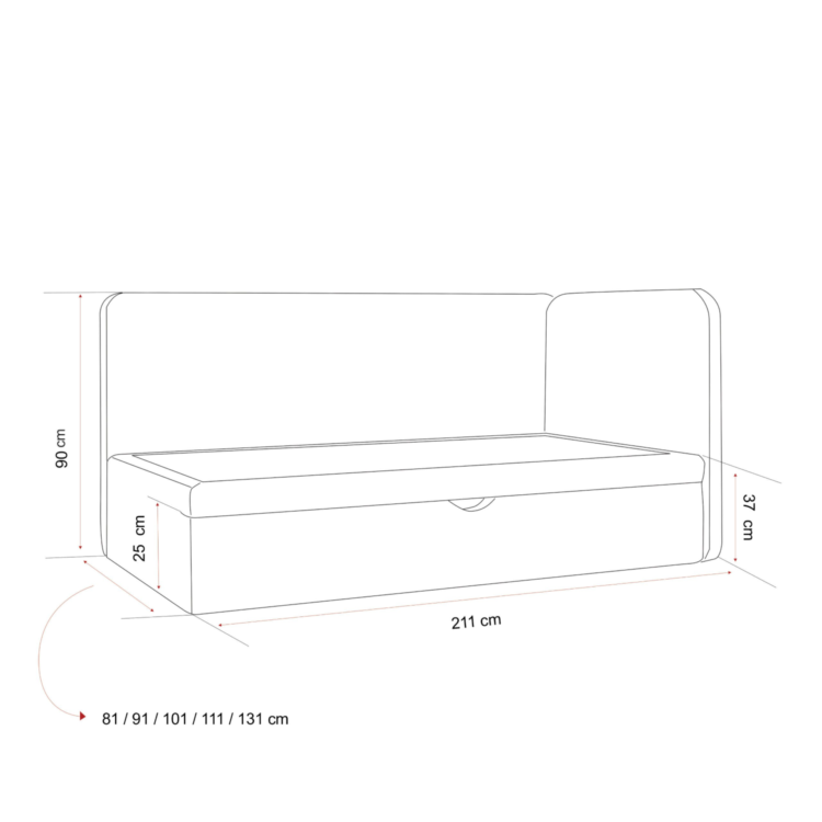 Łóżko młodzieżowe MILAN