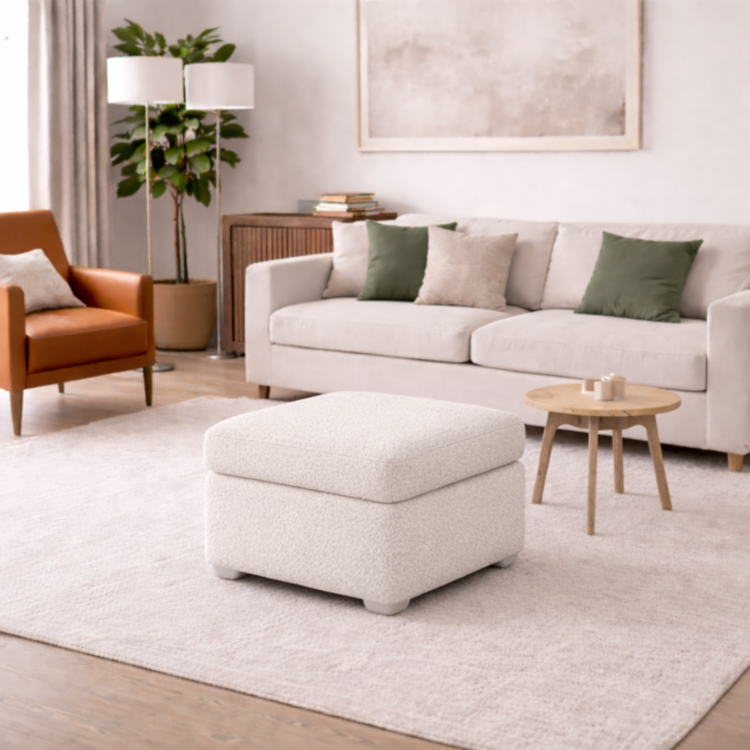 Pufa MODEL 1 I 40x40 - Śmietankowy (Isabel 101) 3