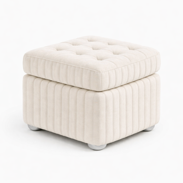 Pufa MODEL 2 40x40 - Śmietankowy (TILIA 1)